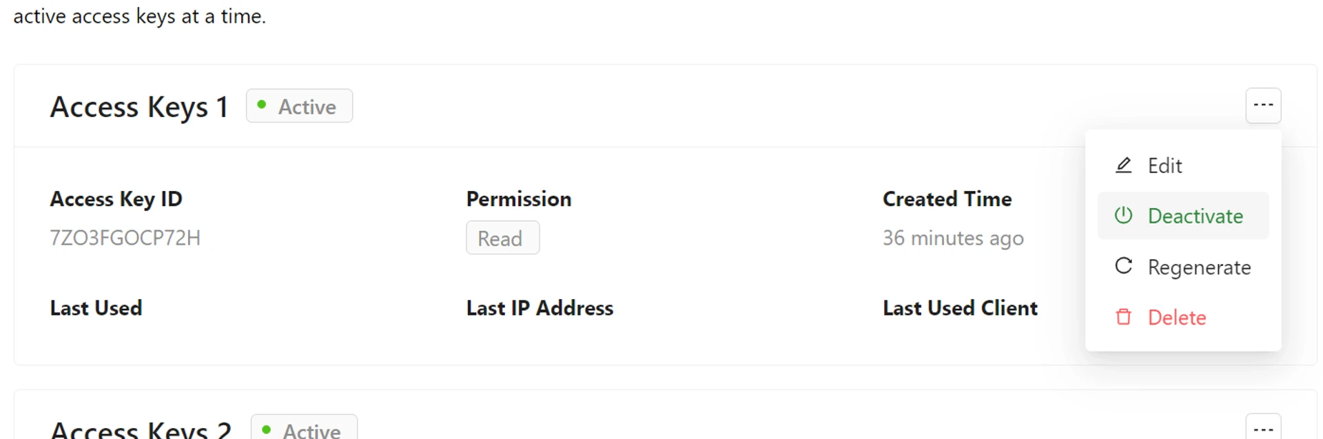 Menu Ba chấm với tùy chọn Deactivate