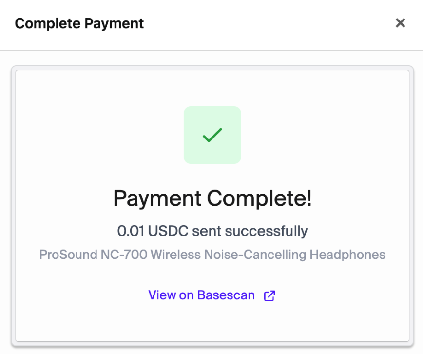 Checkout success