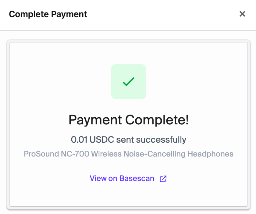 Checkout success