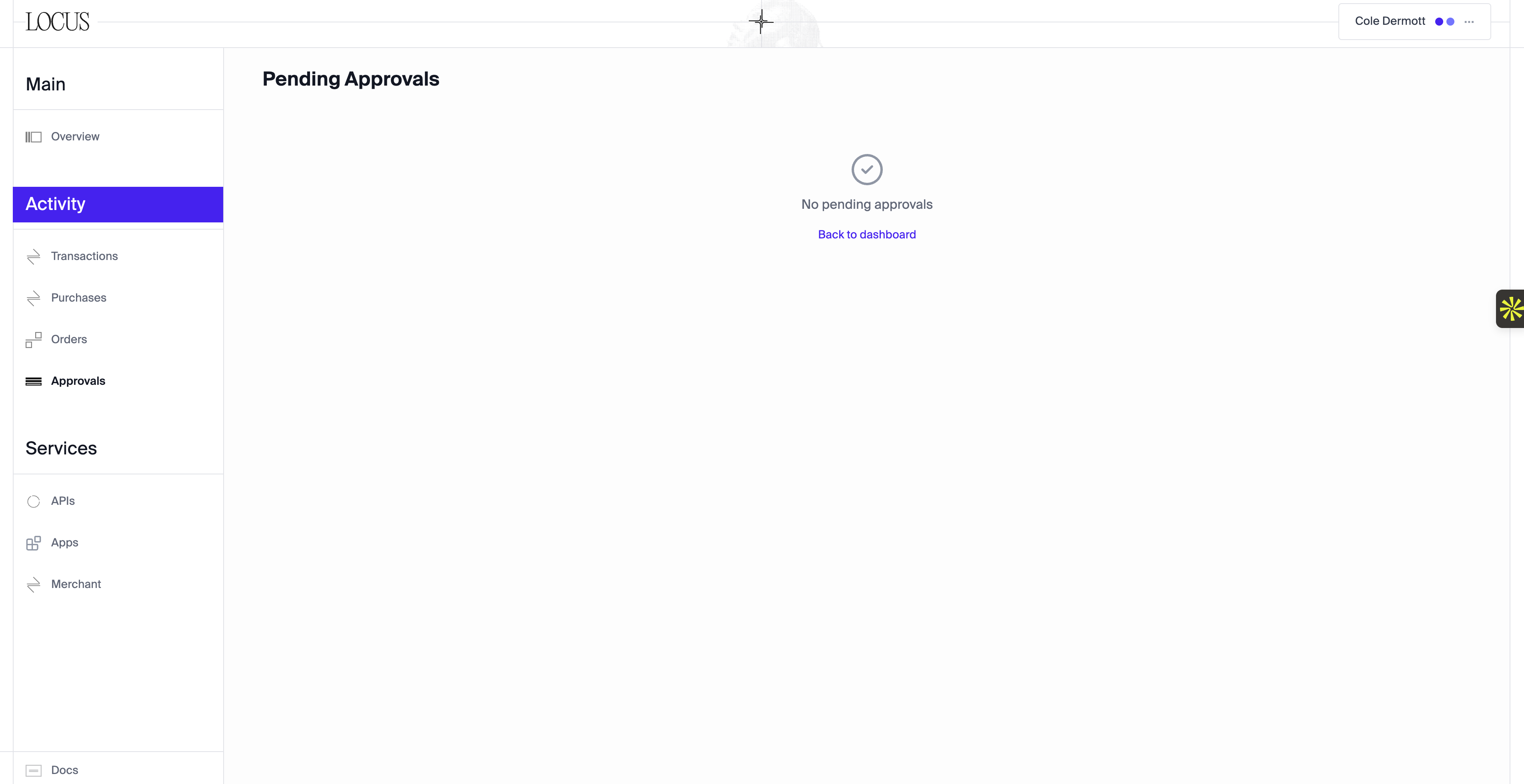 Approvals Tab