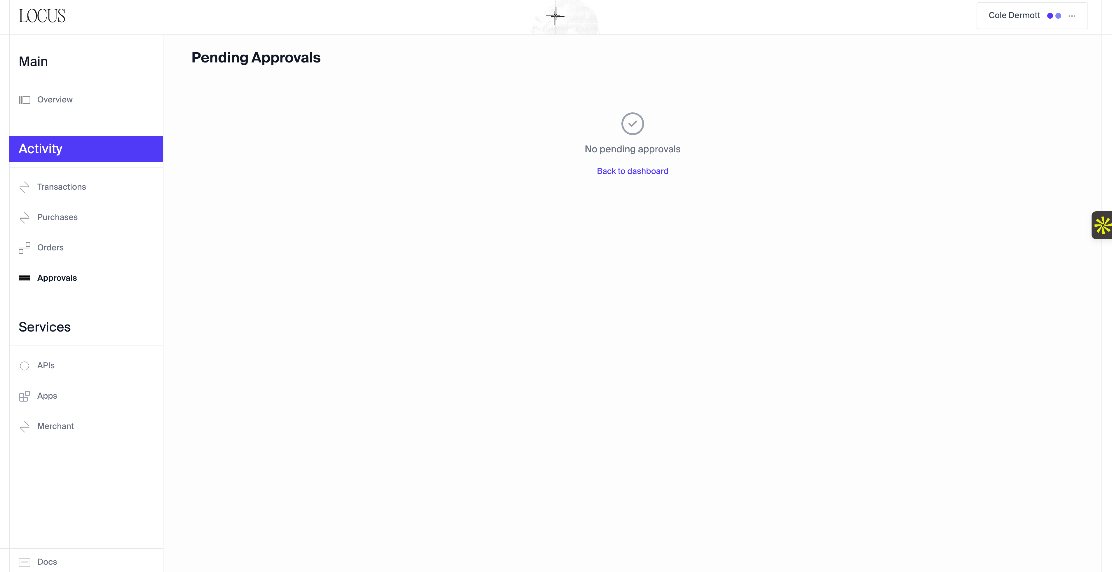 Approvals Tab