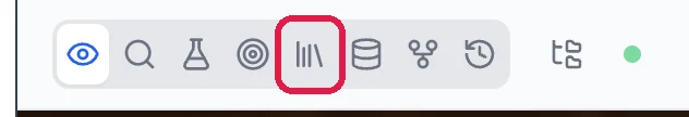 The row of icons above the preview with the CMS icon outlined