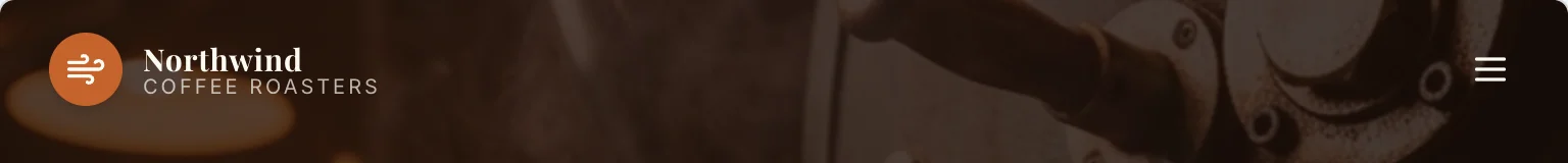 The tablet menu bar now showing the Northwind logo and a menu button with three lines