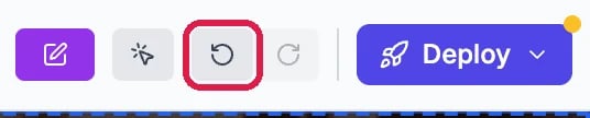 The undo arrow outlined in the Visual Edit toolbar