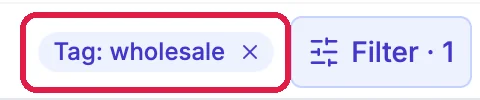 The Tag: wholesale chip with its x, outlined, next to Filter 1