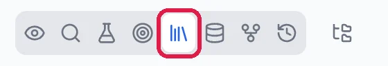 The row of icons above the preview, with the CMS icon outlined