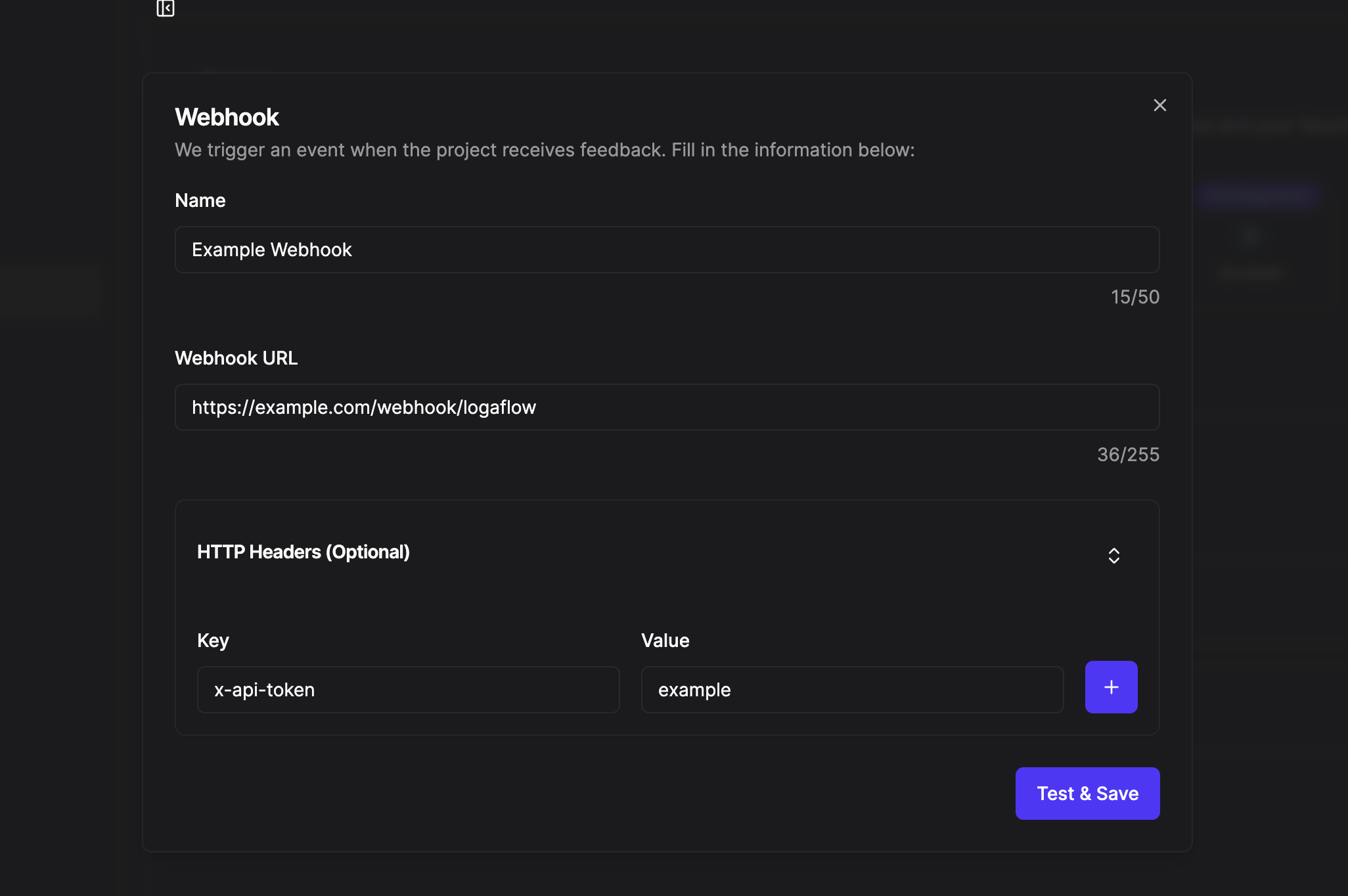 Logaflow Webhook Integration