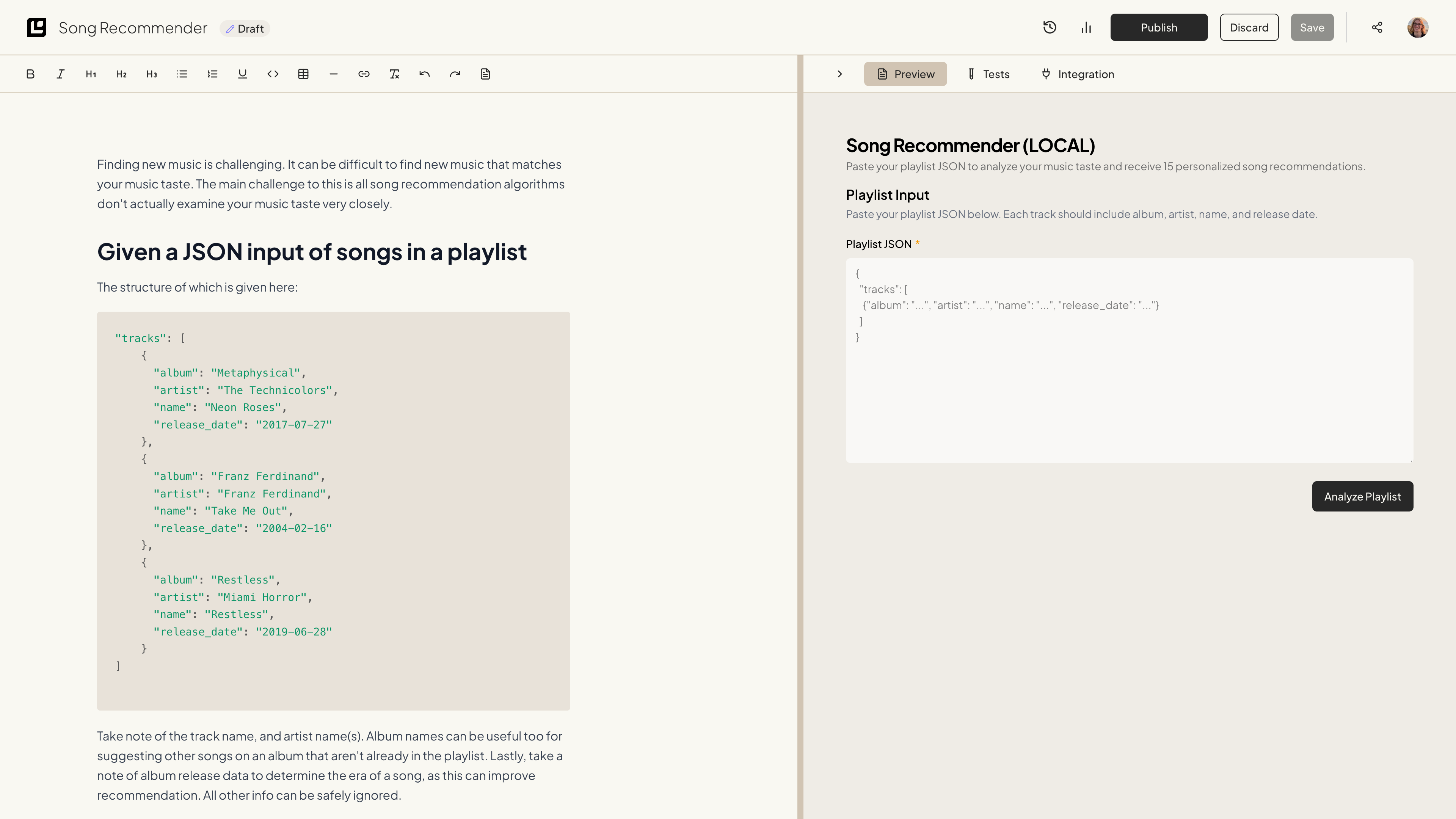 song rec demo