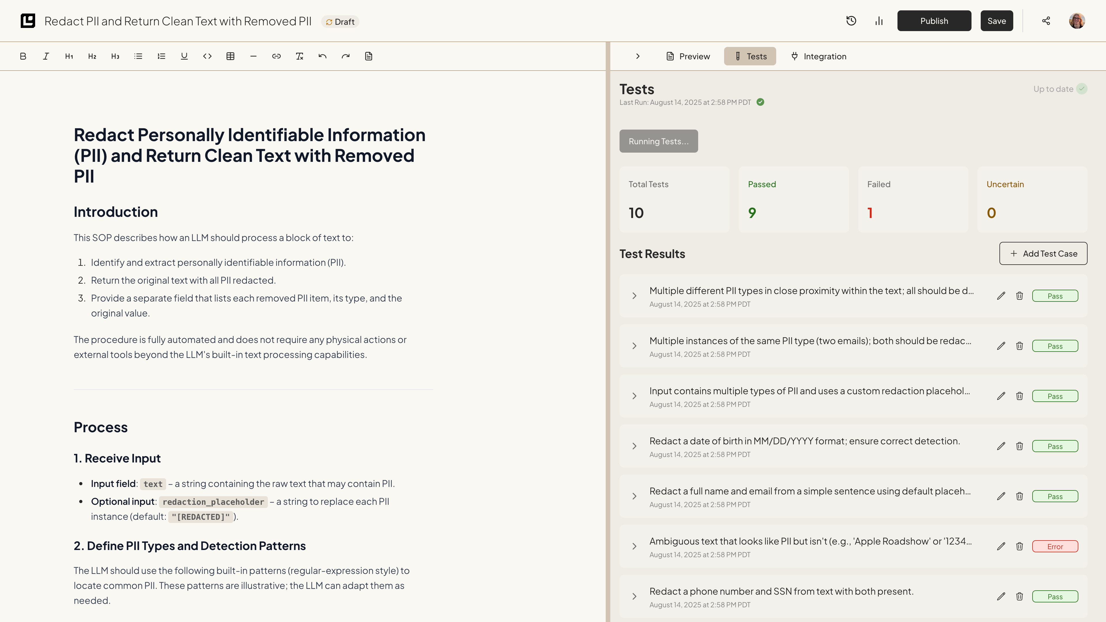 document-testing