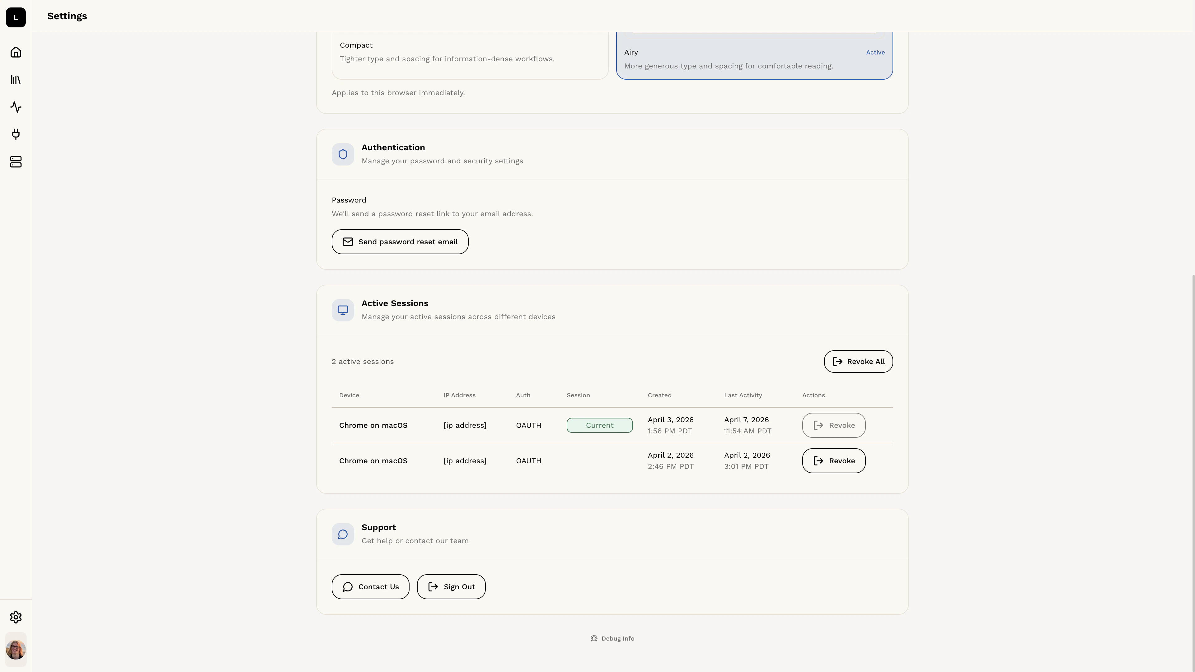 authentication settings