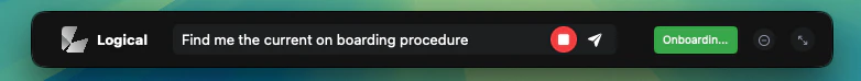 Logical Voice Commands showing active voice recognition and command processing.