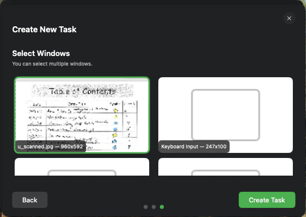 A diagram showing a Task that groups a Preview window and an Adobe Acrobat window.