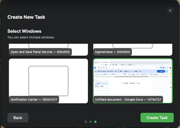 A diagram showing a Task that groups a Preview window and an Adobe Acrobat window.