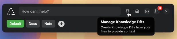 Main Logical window with an arrow pointing to the Knowledge Base icon.