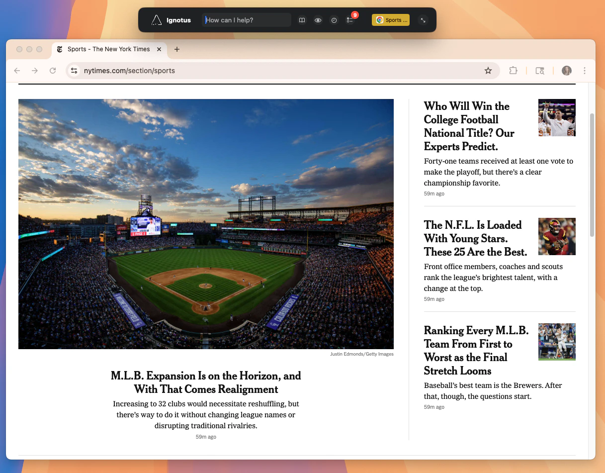 NYTimes article displayed in a web browser showing headline and article content.