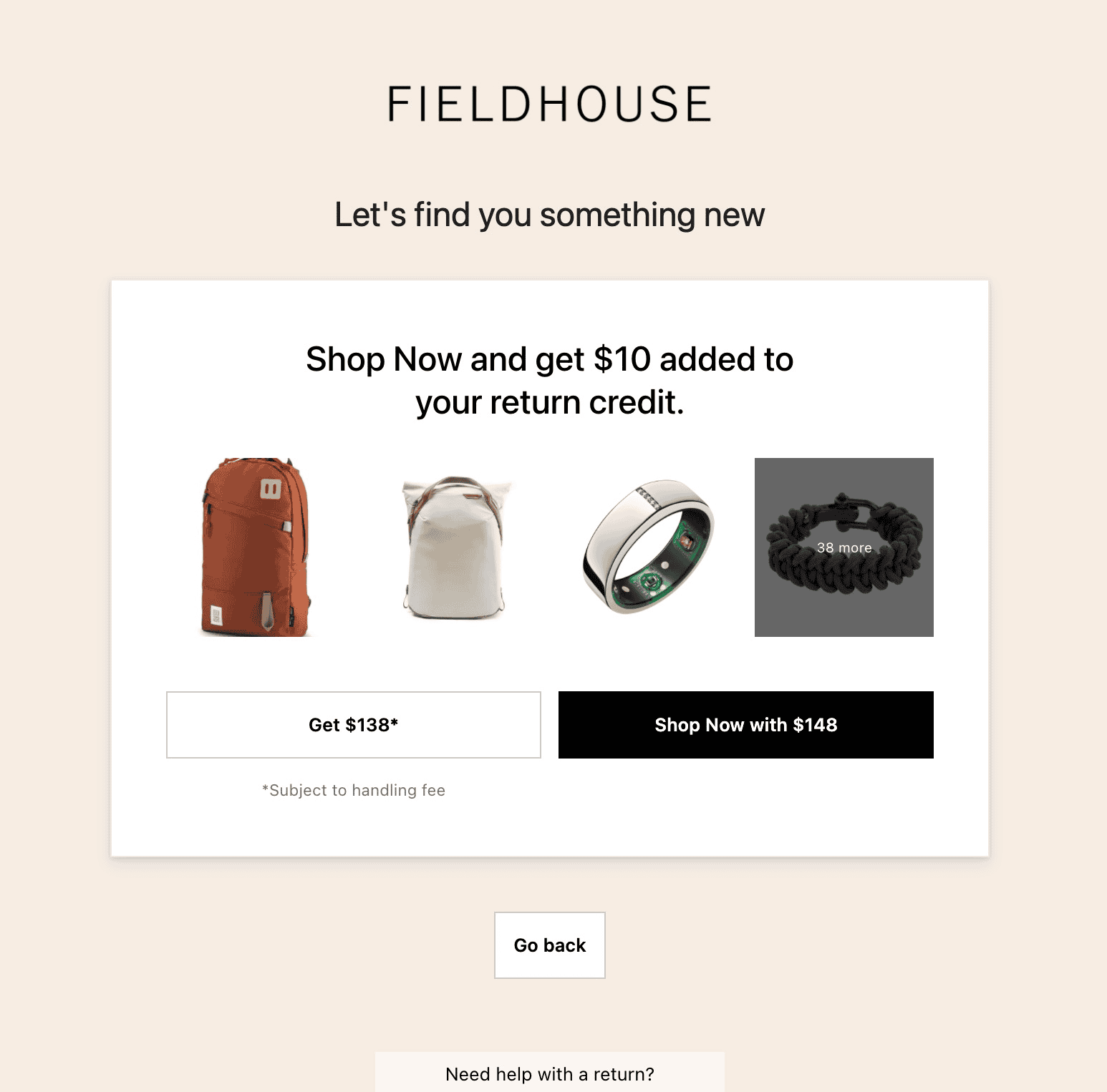 Show now demonstrated in the Loop customer returns portal