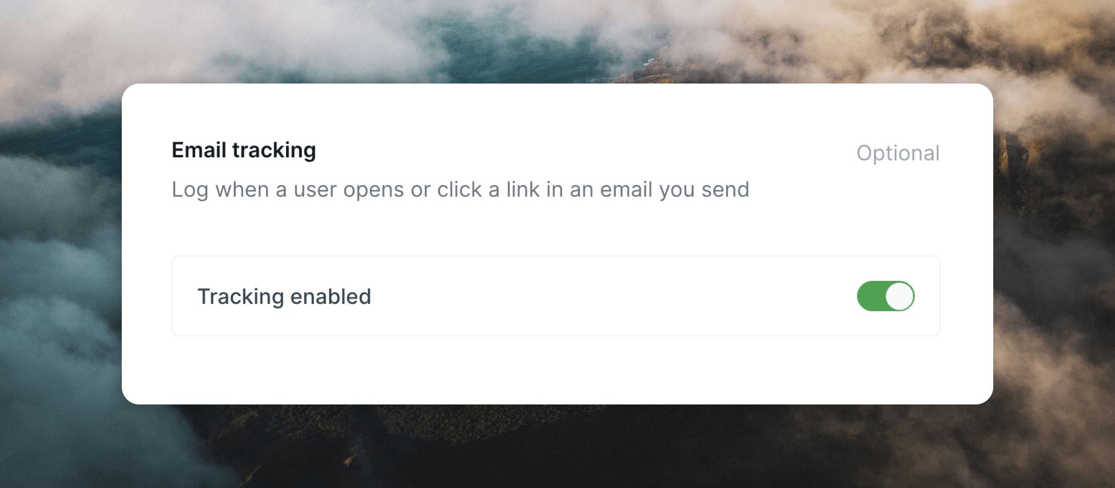 Click and open tracking setting