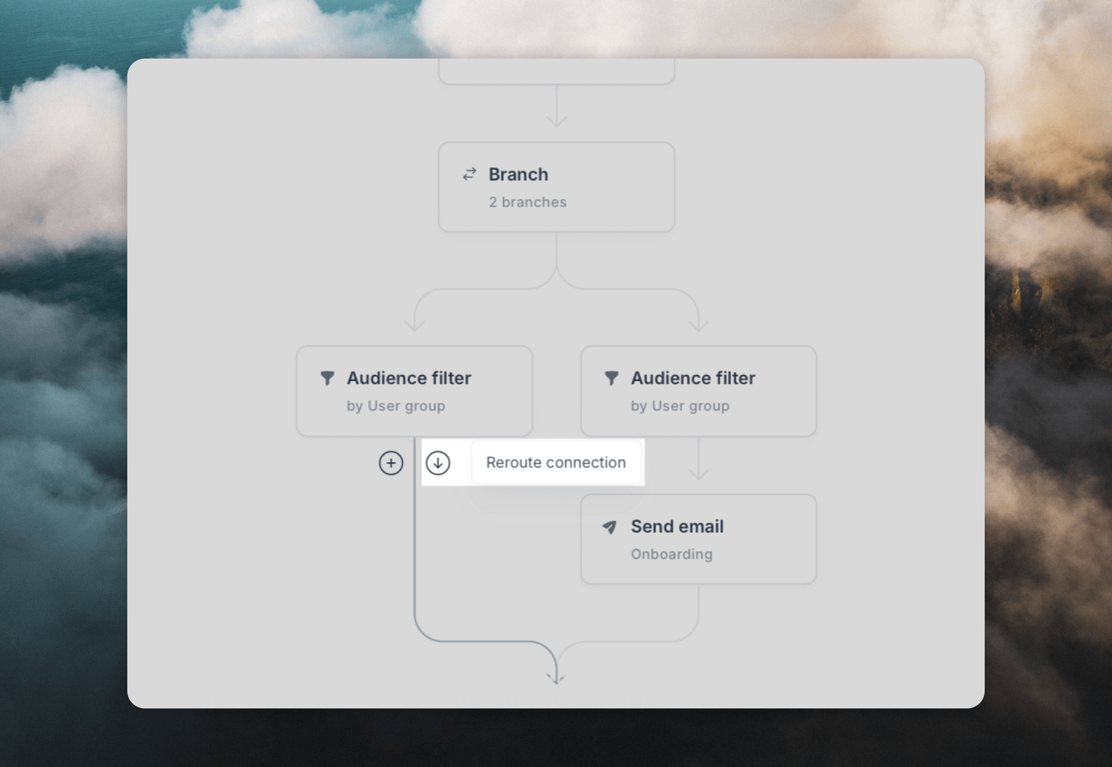 Click reroute button