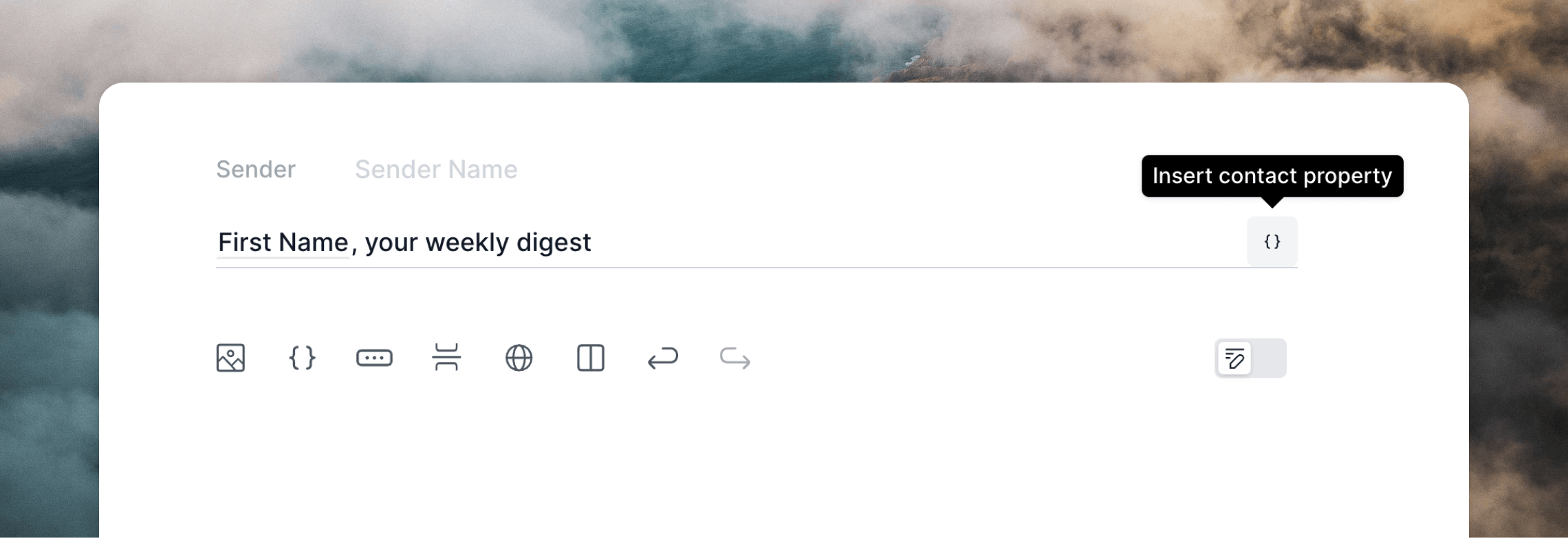 Adding dynamic data to the sending settings
