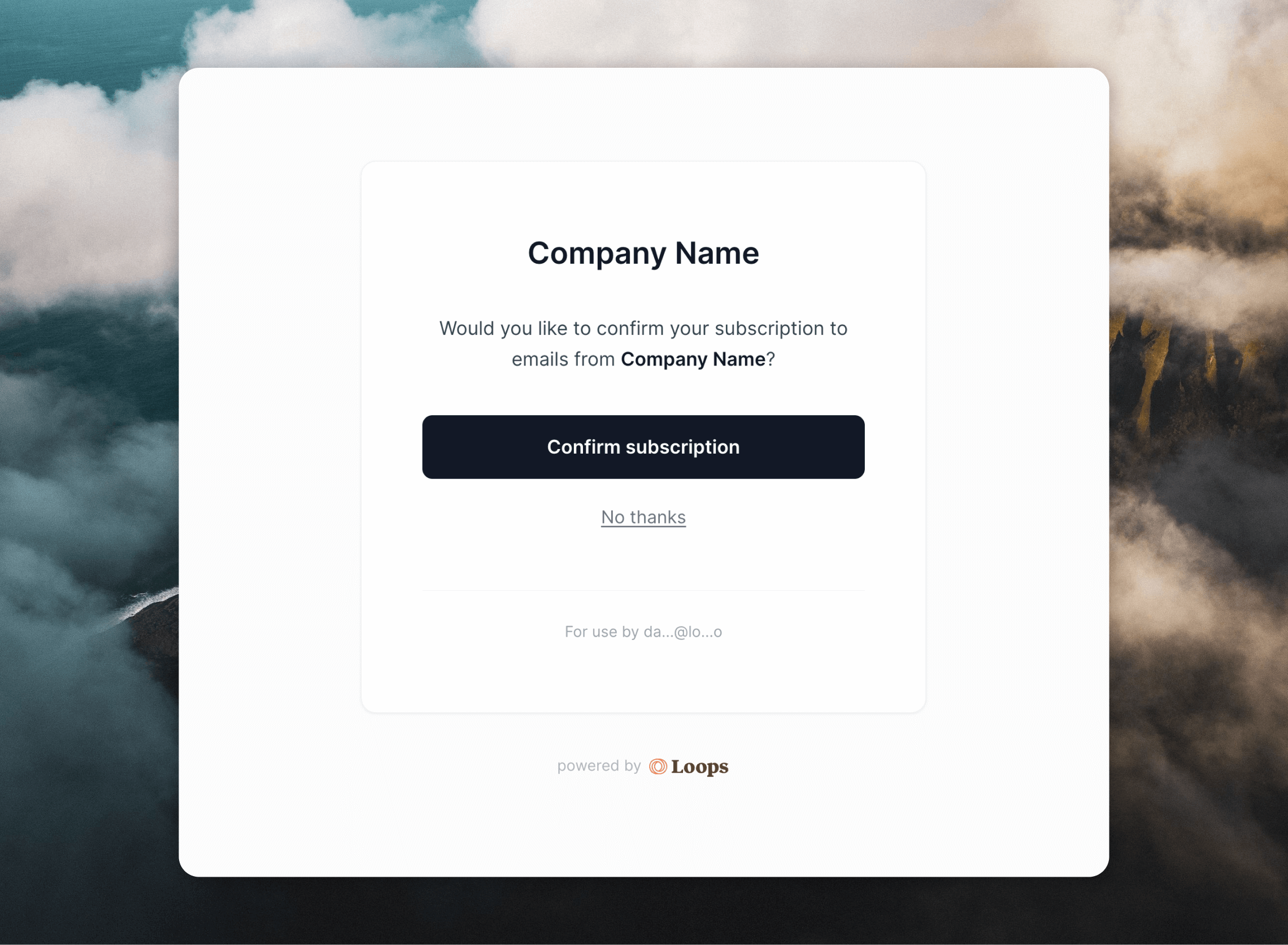Double opt-in confirmation page
