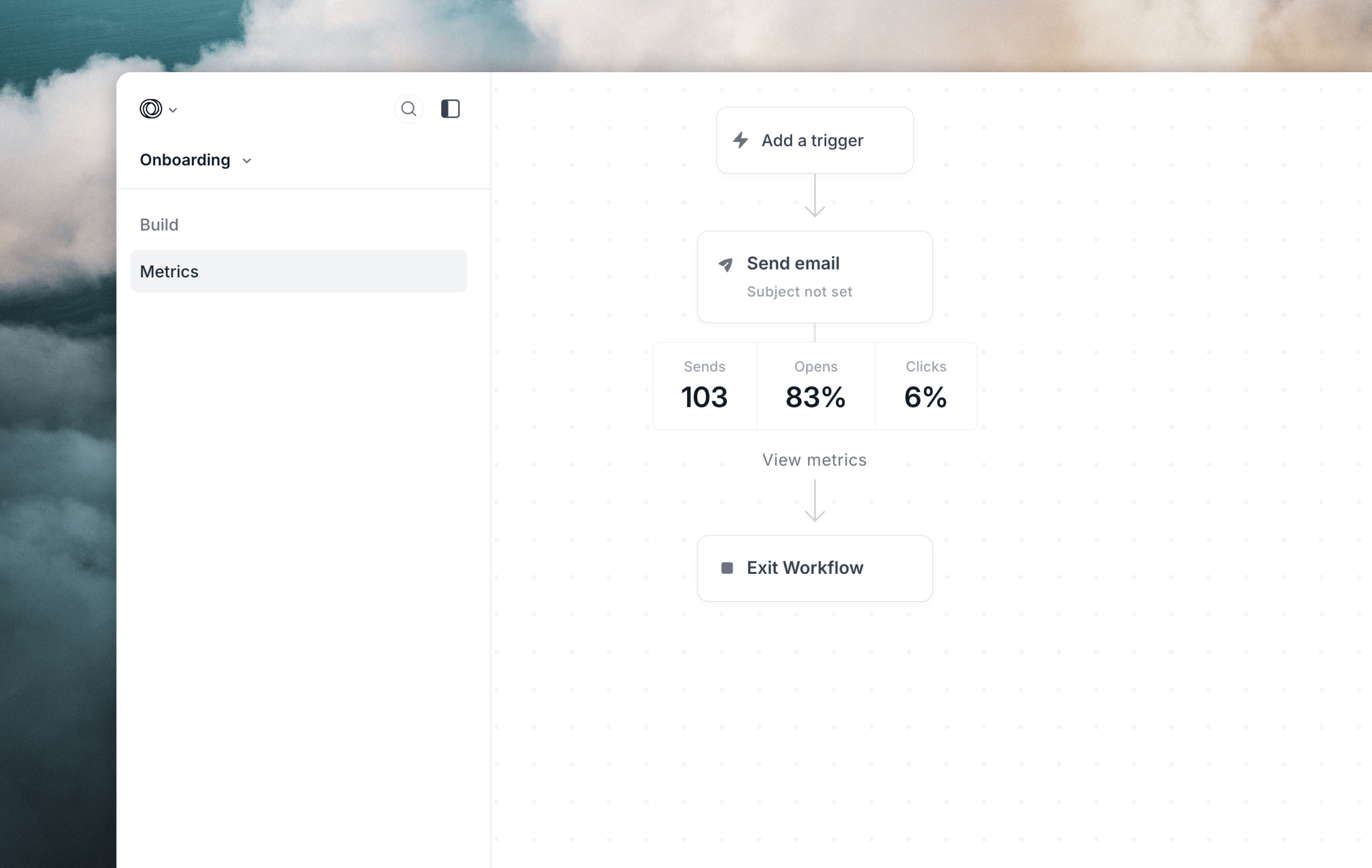 Workflow metrics tab