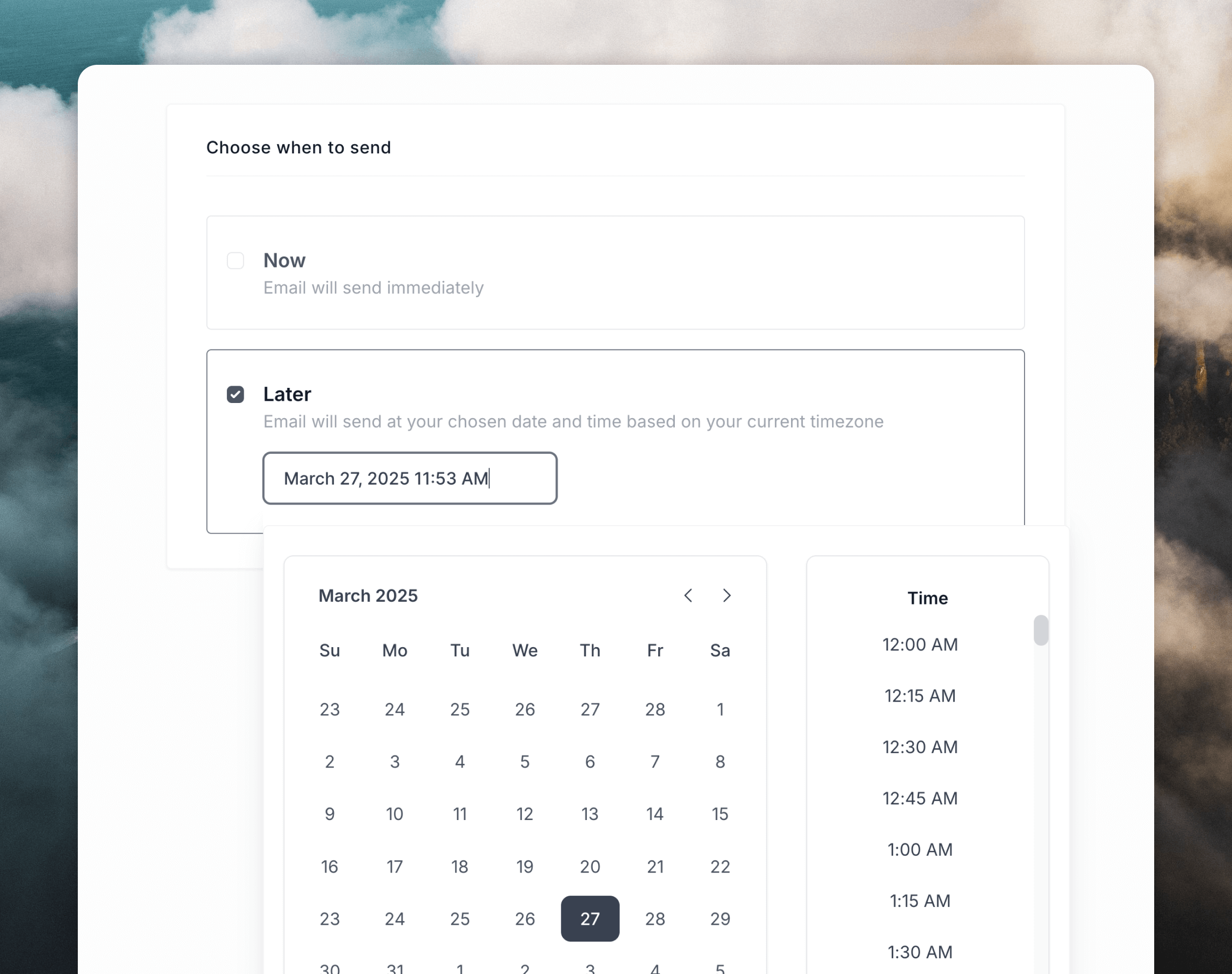Schedule a campaign