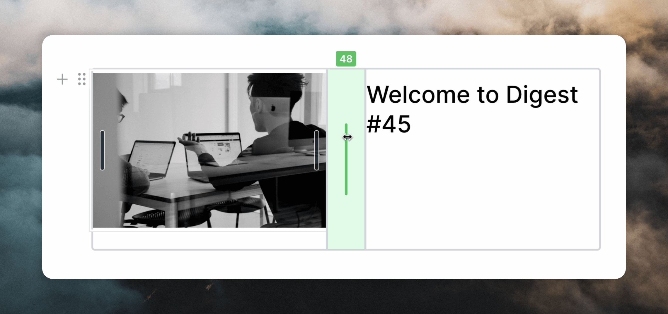 Adjusting column spacing