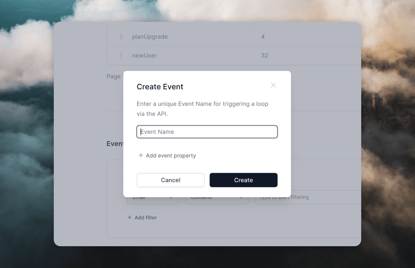 Events: trigger automated emails with Loops - Loops