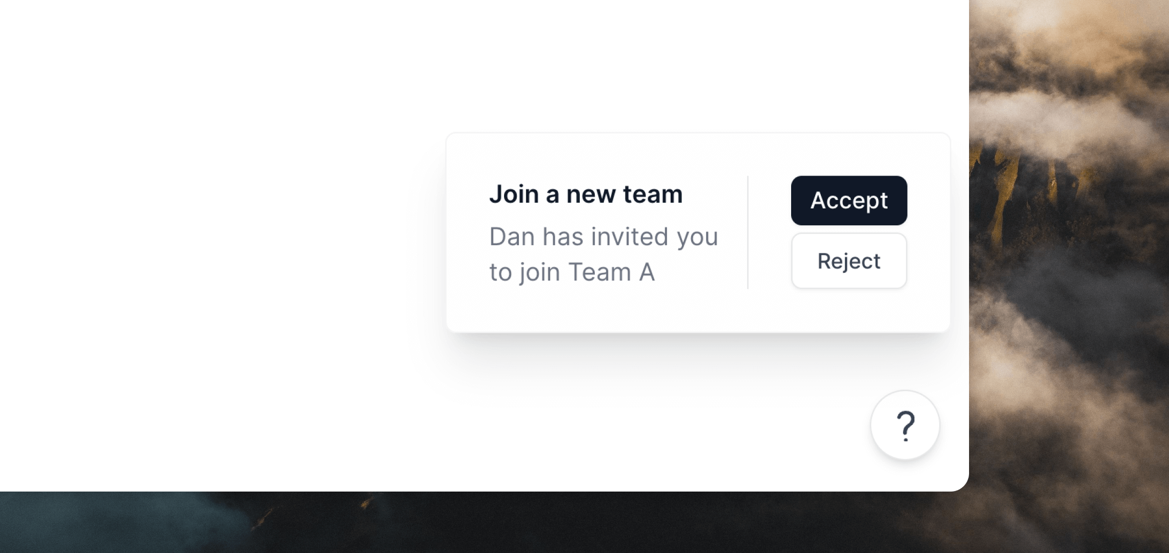 Invitation popover