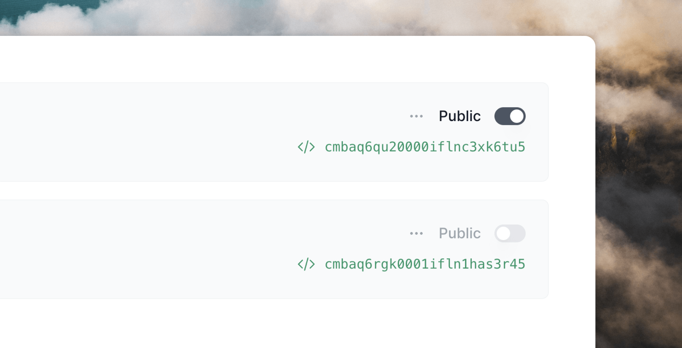Visibility toggle