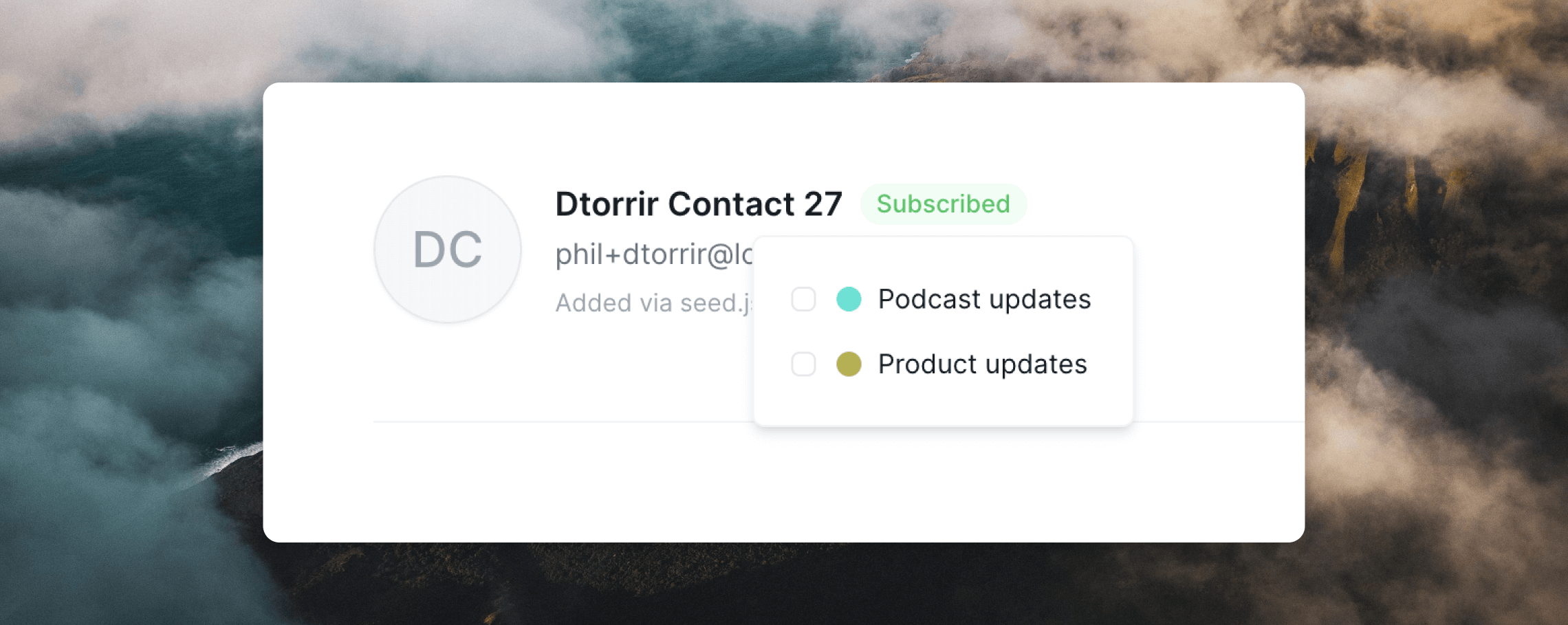 Manage subscriptions