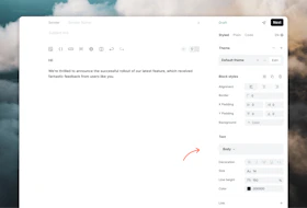 Email editor formatting toolbar options