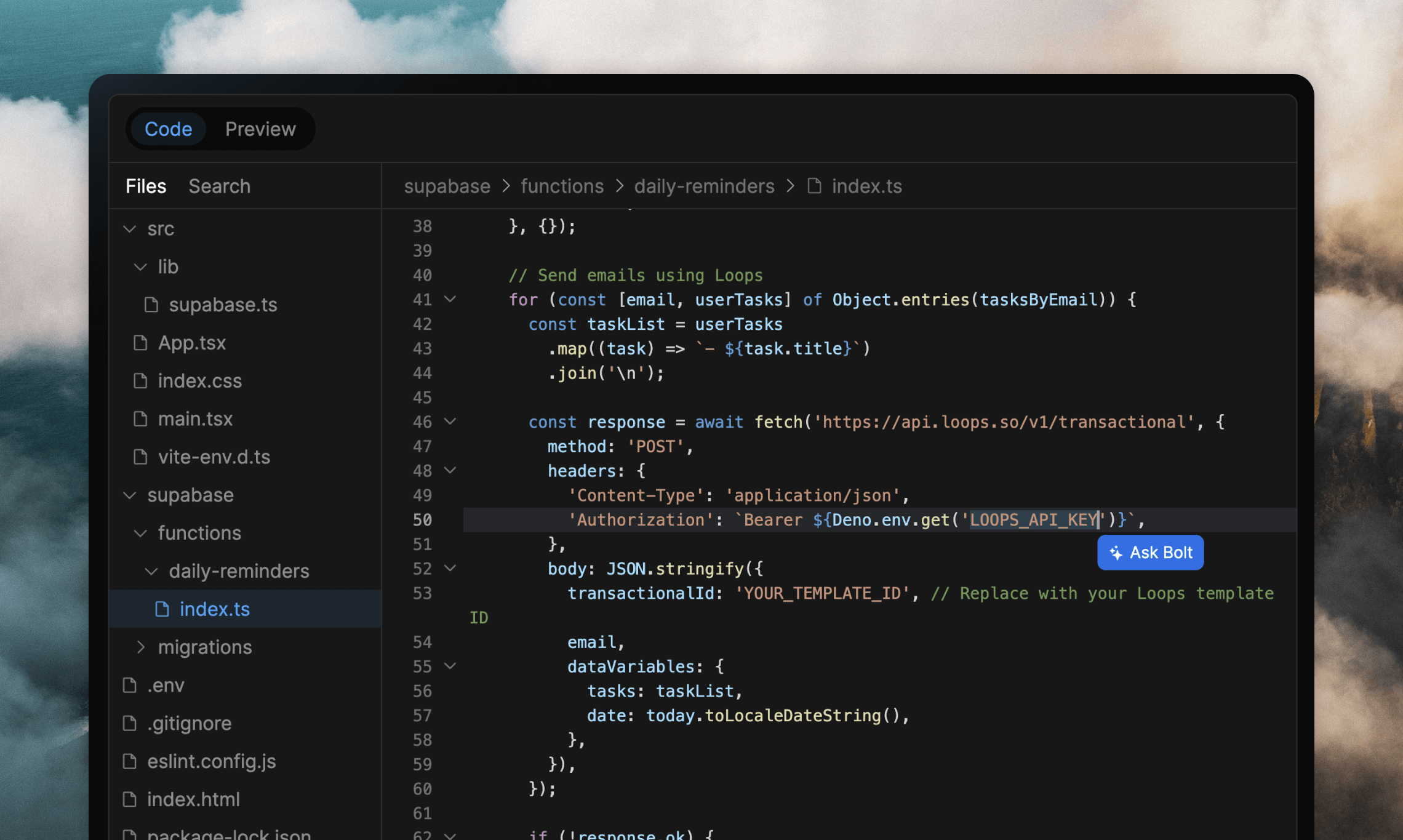 Loops API key