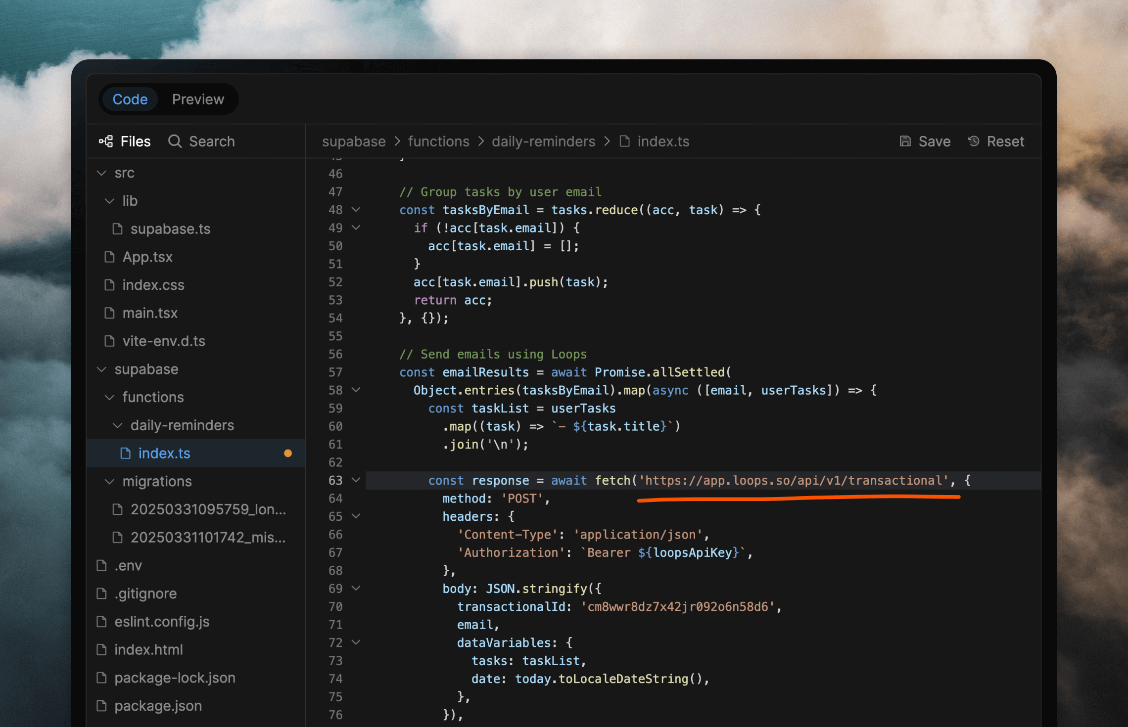 API URL