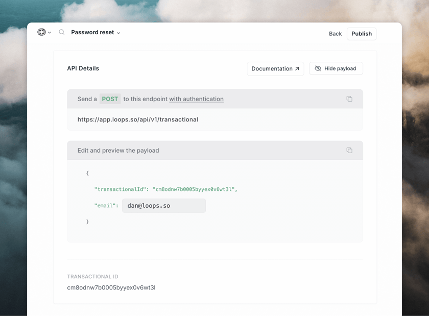 Transactional email - Loops