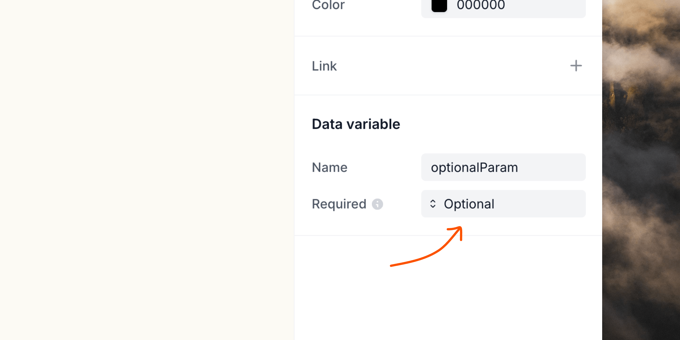 Optional data variables