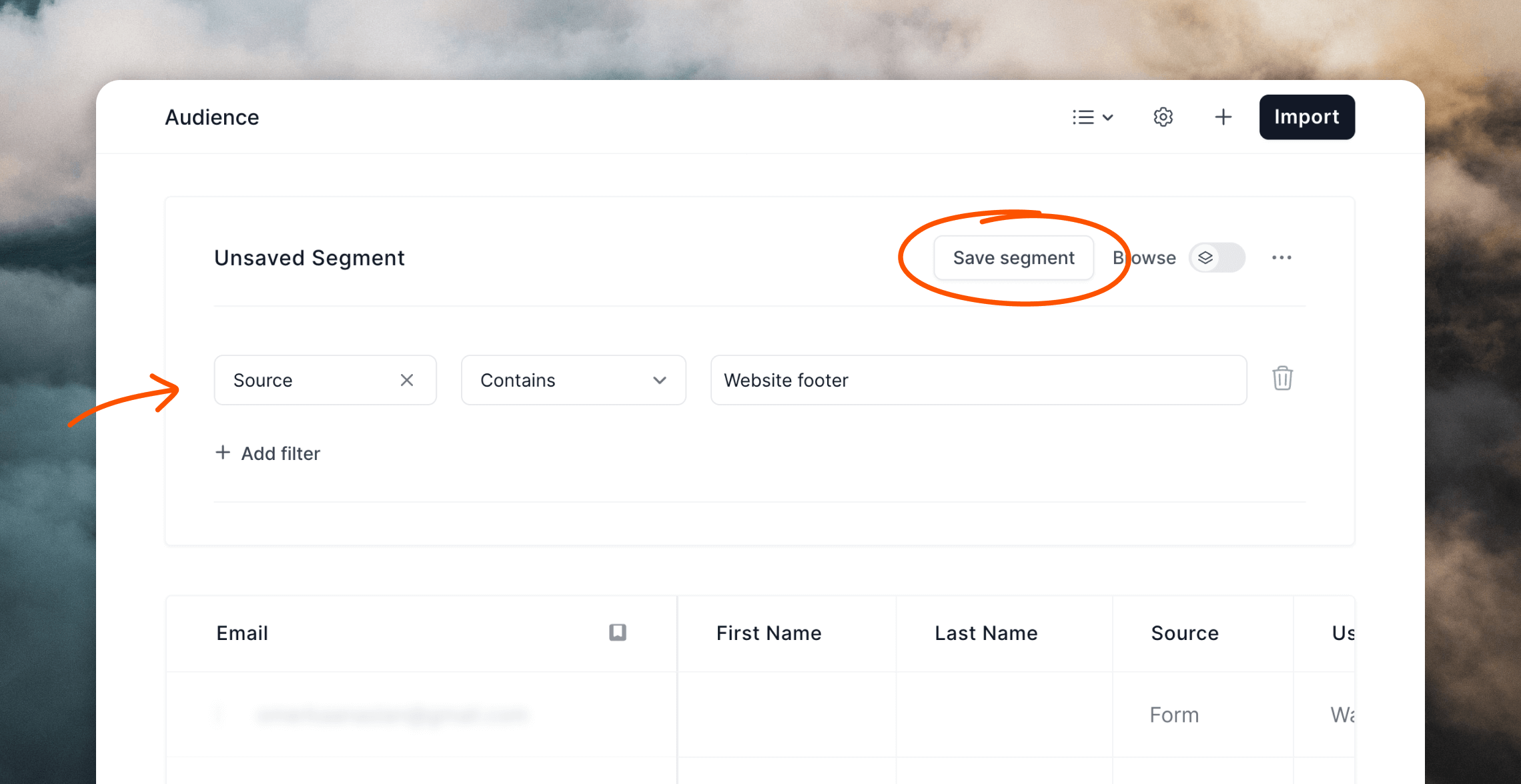Create a segment