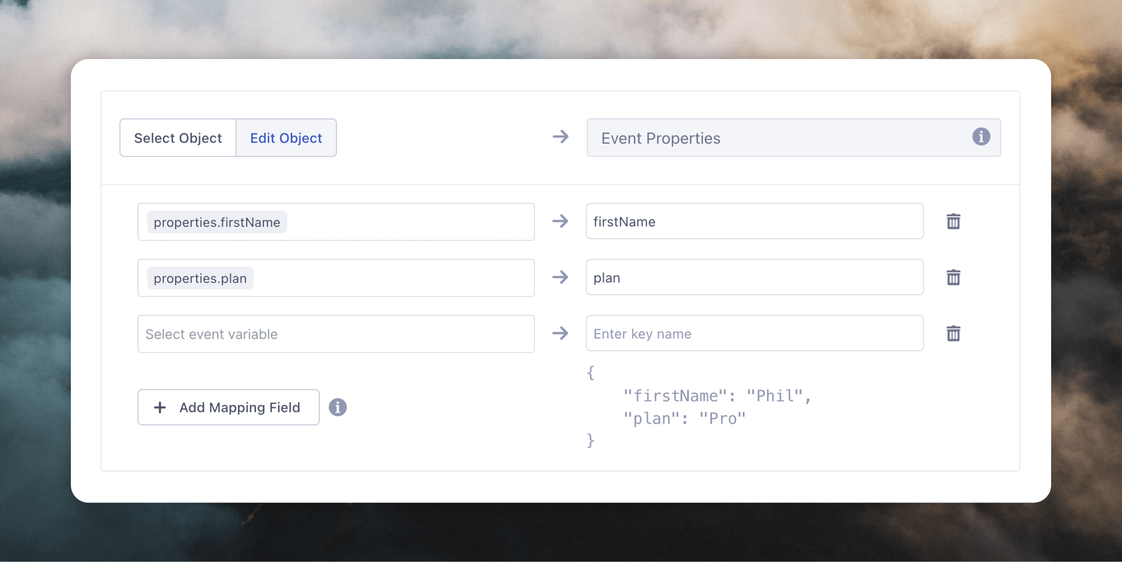 Configure event mappings