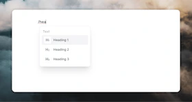Filtering slash menu options by typing