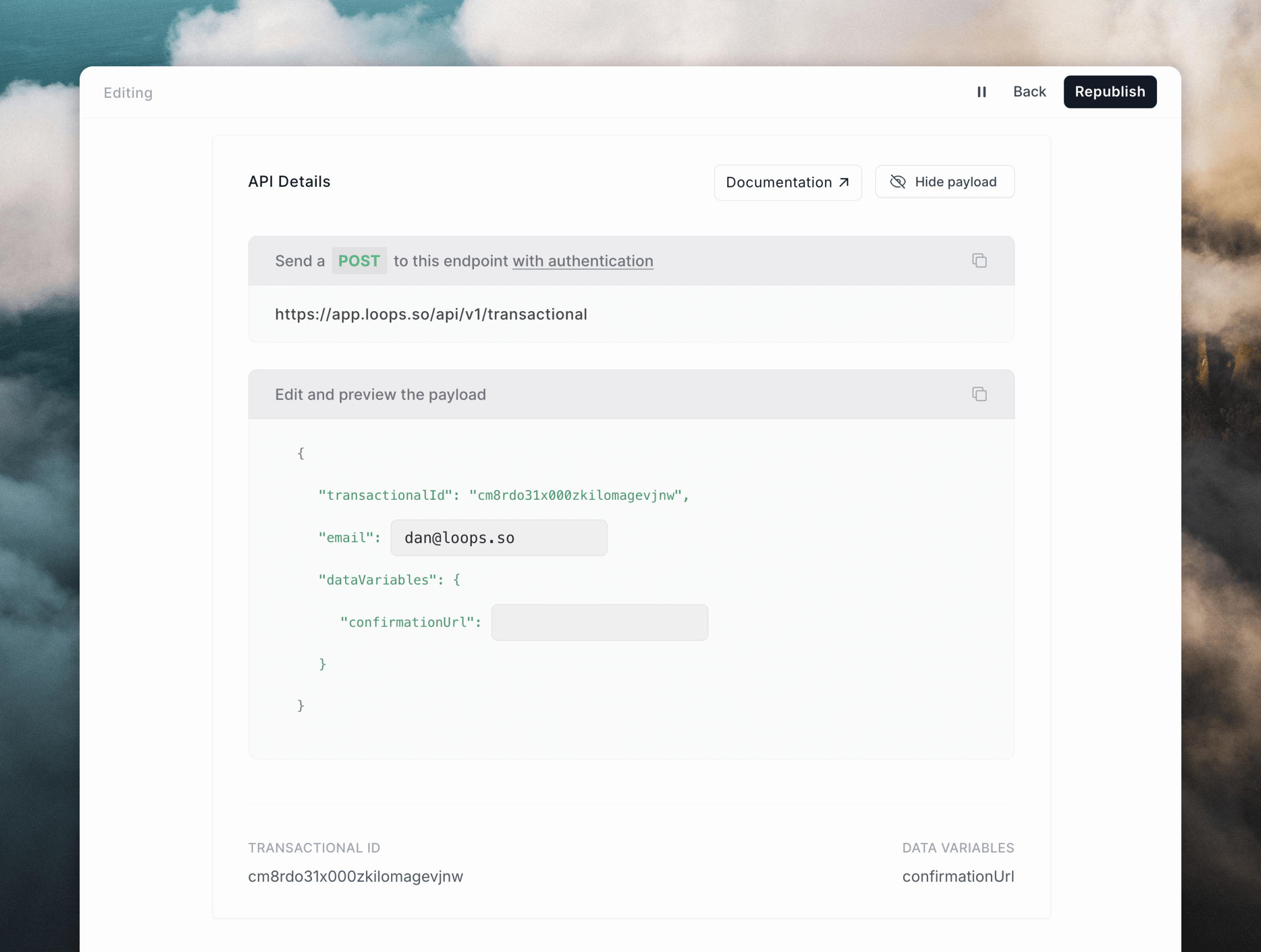 Email payload