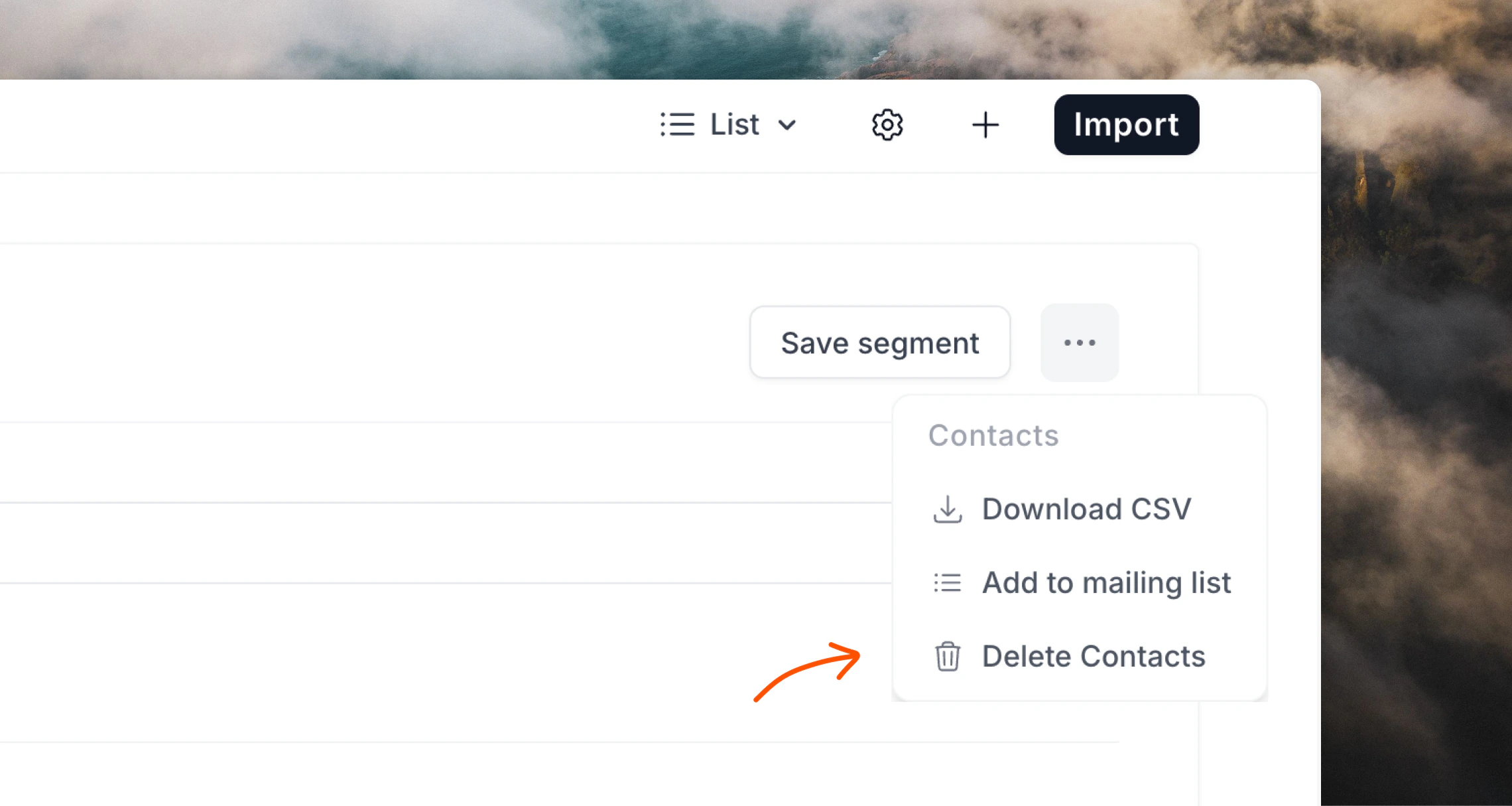 Deleting contacts in bulk using filters