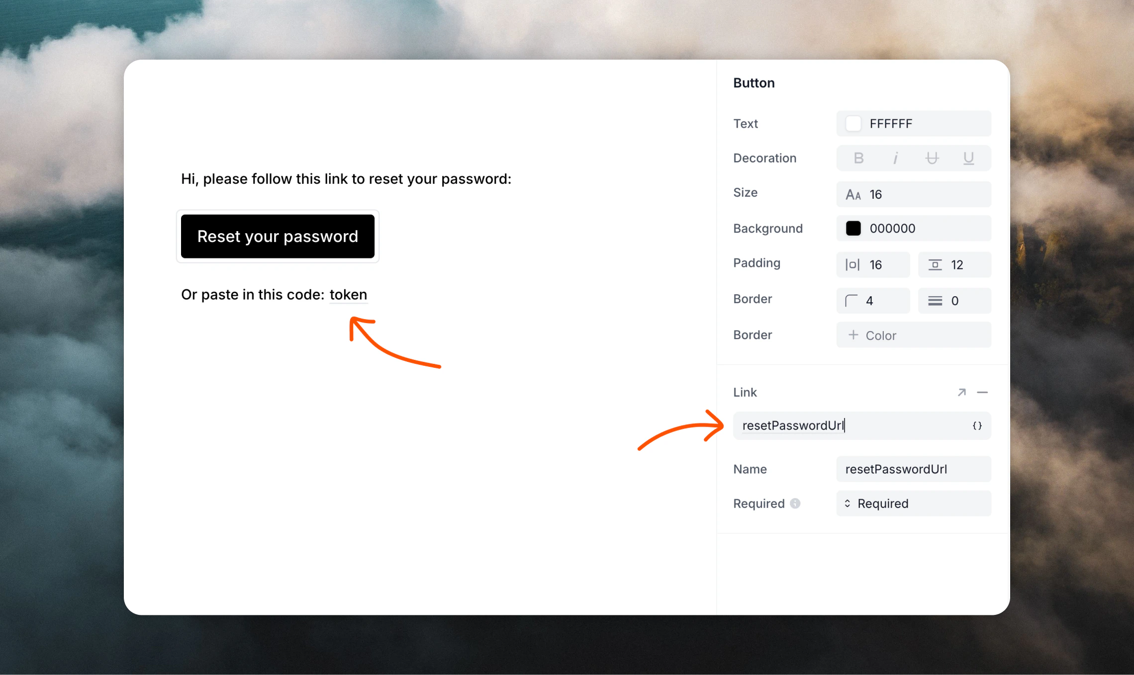 Adding data variables to a transactional email