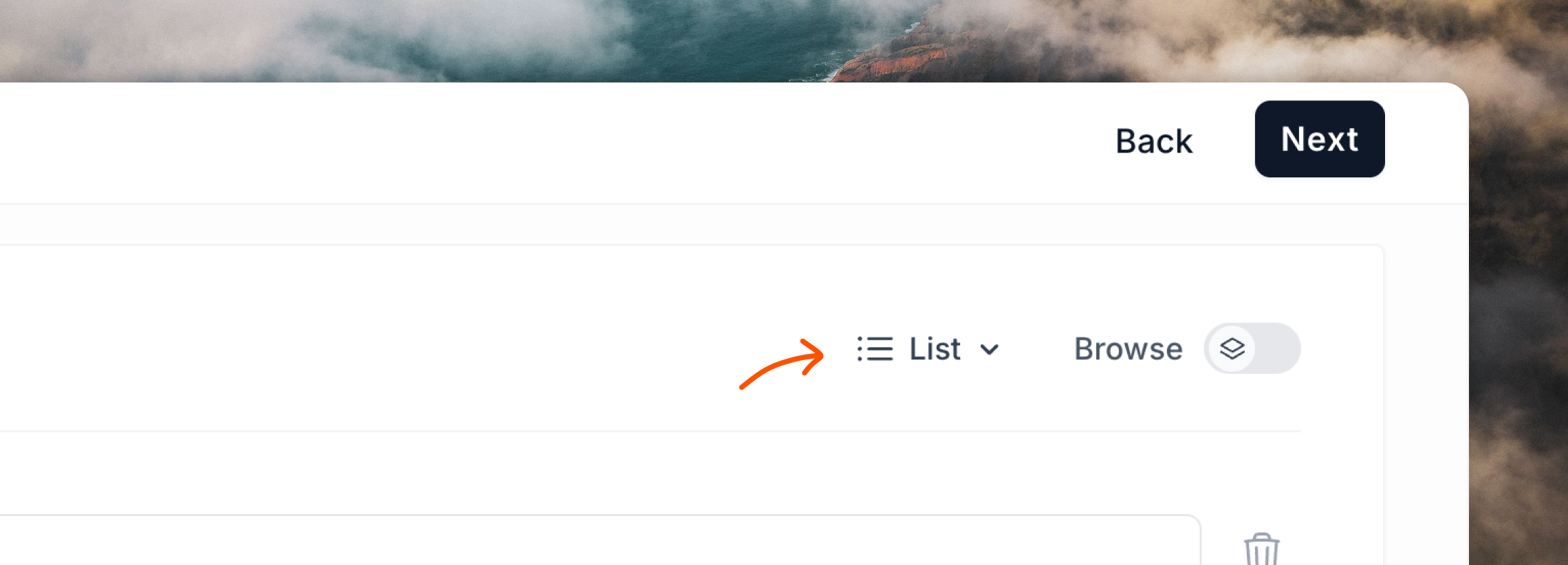 Select a mailing list