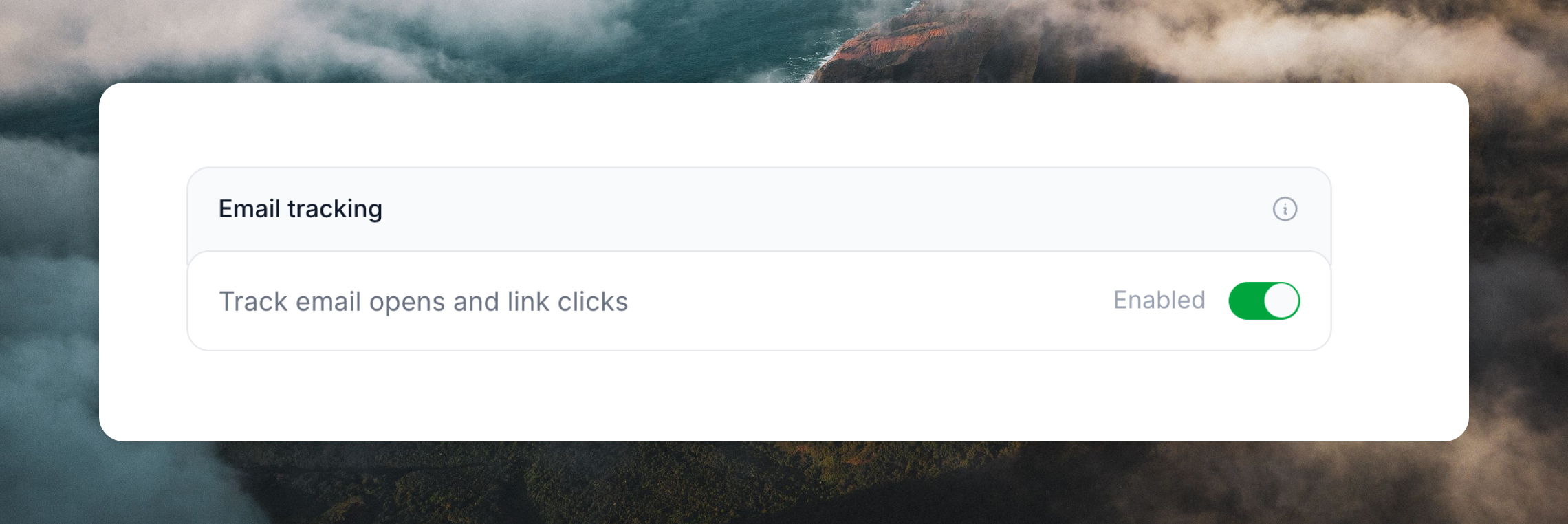 Click and open tracking setting