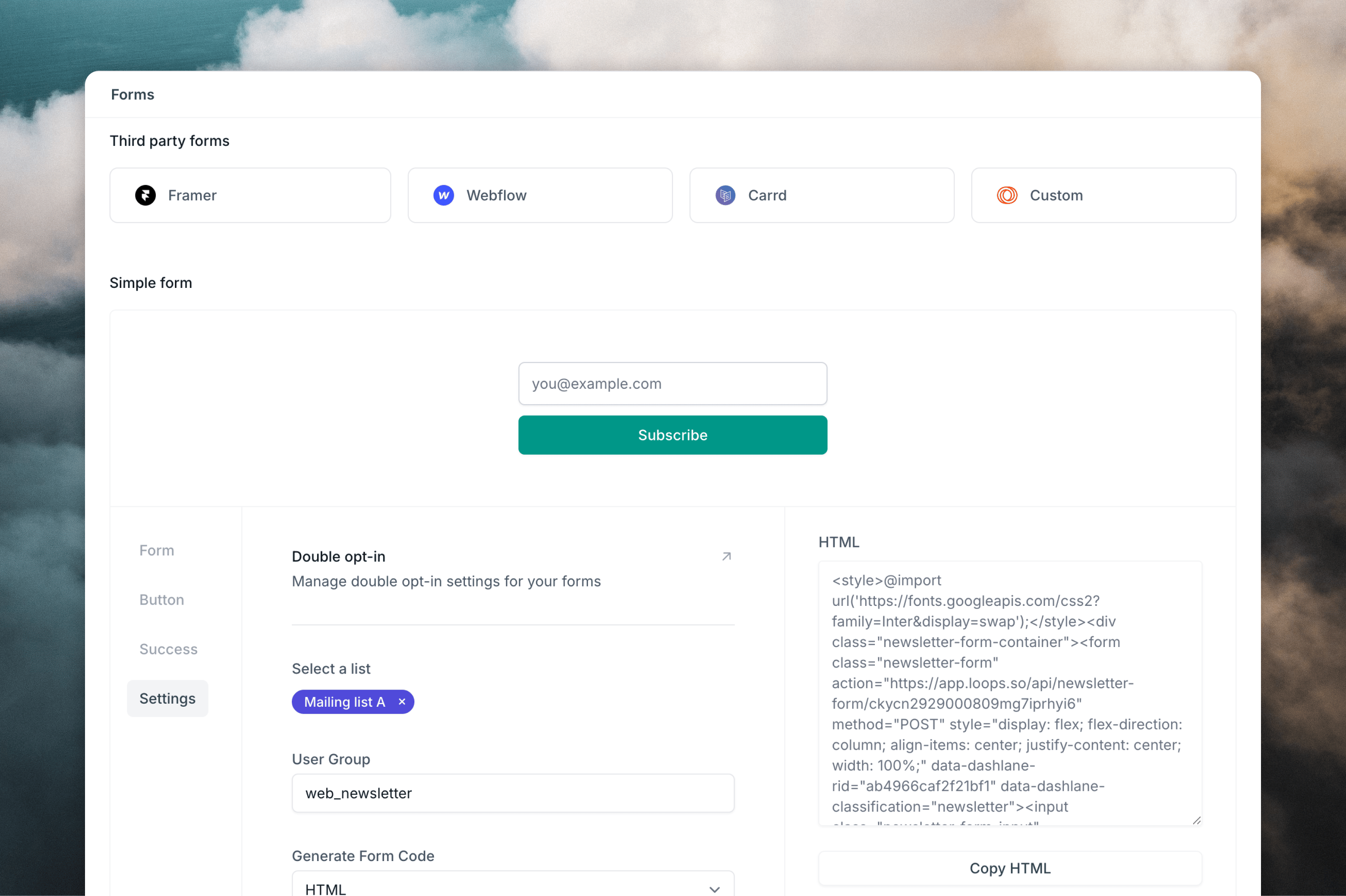 Simple form