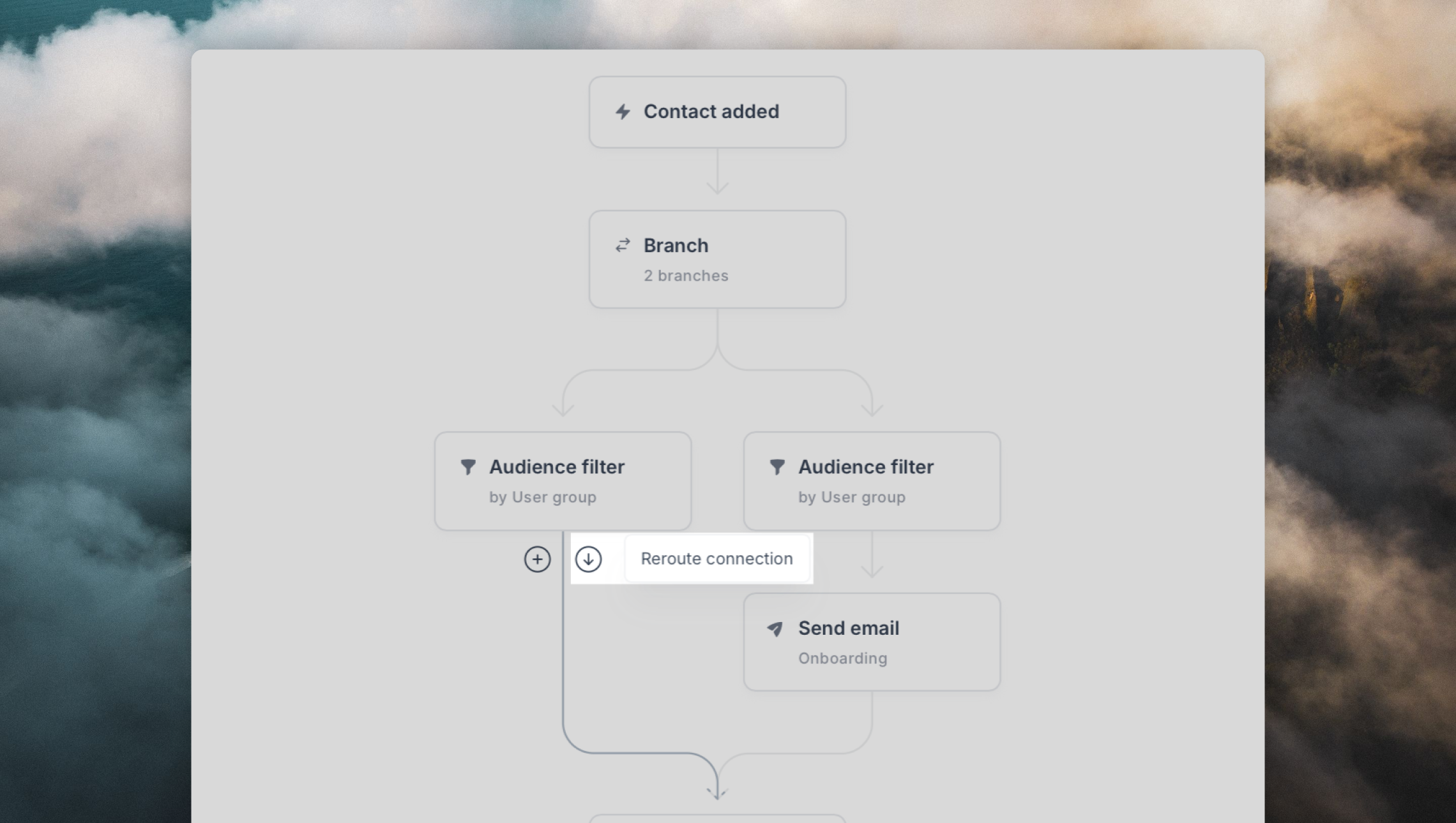 Click reroute button