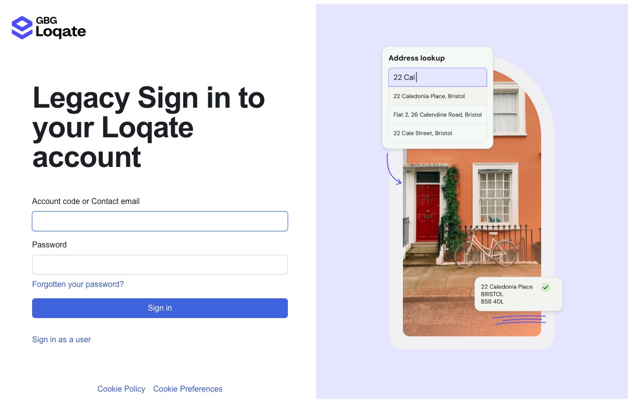 Legacy sign-in form