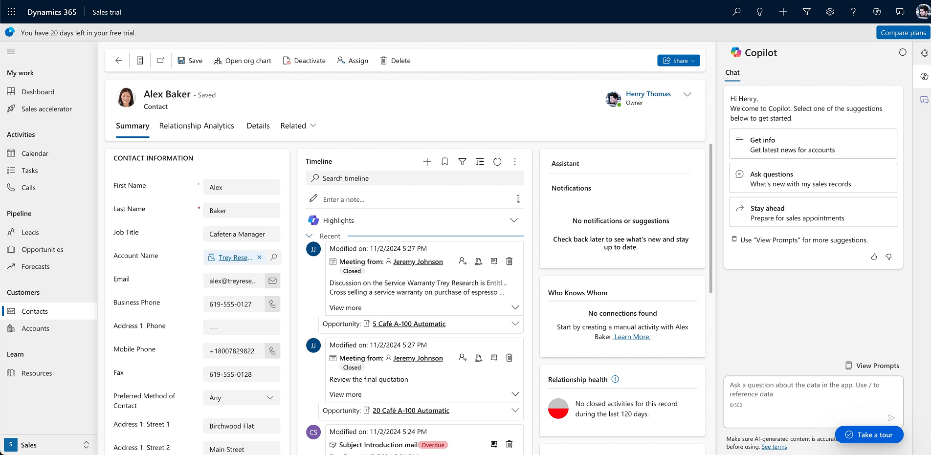 Dynamics Contact List