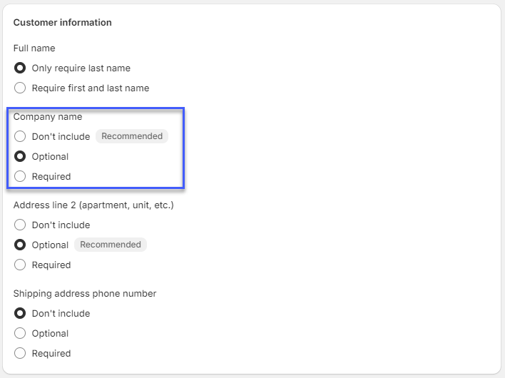 Company Name Settings