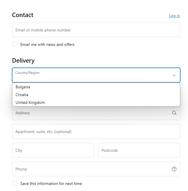 Country Dropdown